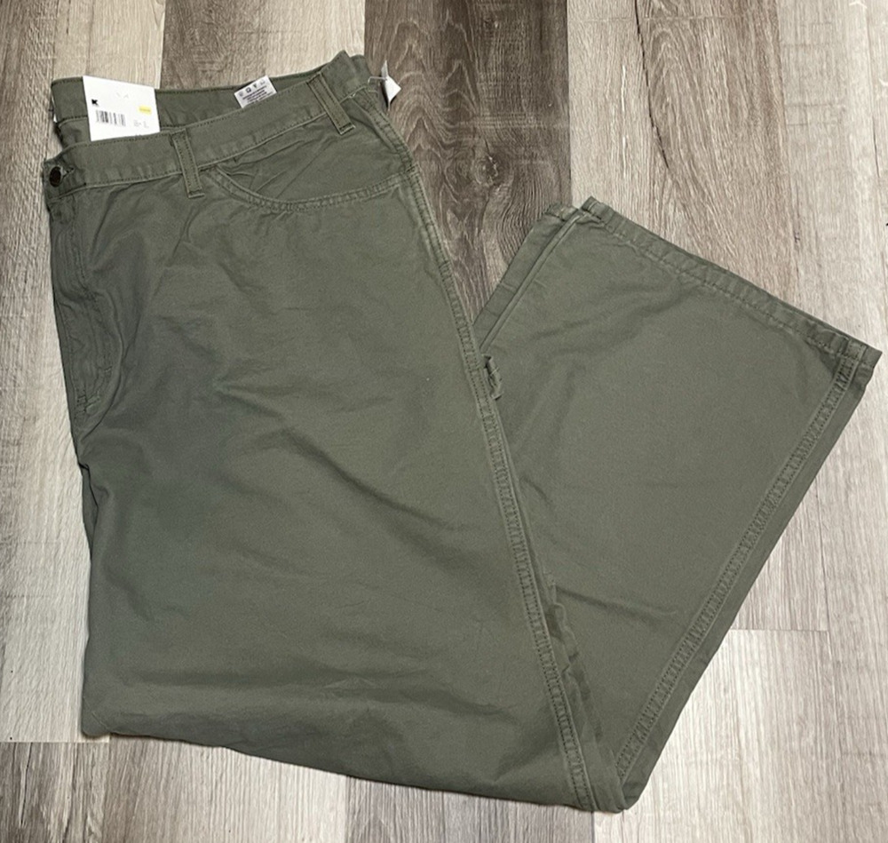 DieHard Carpenter Pants Men's Size 46x32 Green Duck Canvas Workwear Outdoor New